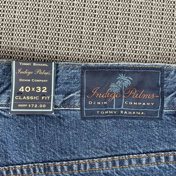 Tommy Bahama Indigo Palms Mens 40x32 Classic Fit Blue Denim Jeans 100% Cotton - Picture 3 of 13